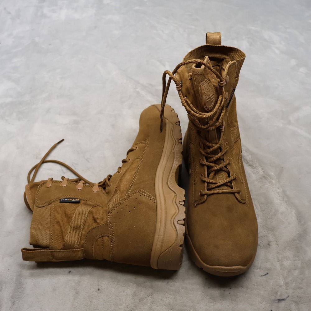 Free Soldier Men 10 Tactical Boots Brown Combat Suede Hiking Utility ACC0009
